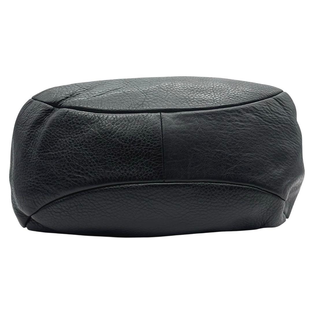 美品◎ヒロフ パフータ A4可 肩かけ可 トートバッグ ハンドバッグ シボ革 黒