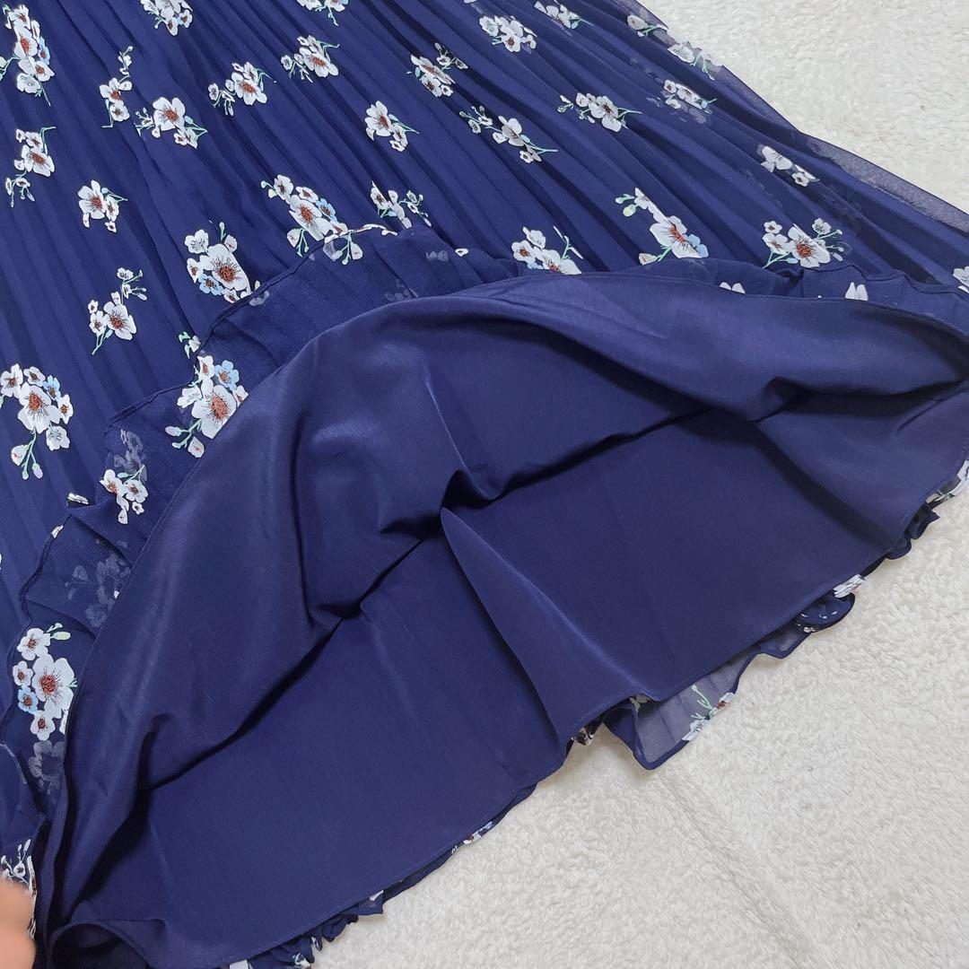 T*様 セルフポートレイト　パンジープリント　シフォン　カットアウト　ミディドレ