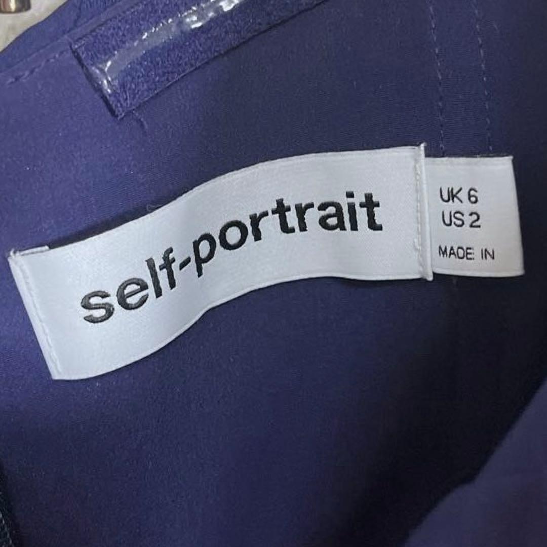 T*様 セルフポートレイト　パンジープリント　シフォン　カットアウト　ミディドレ