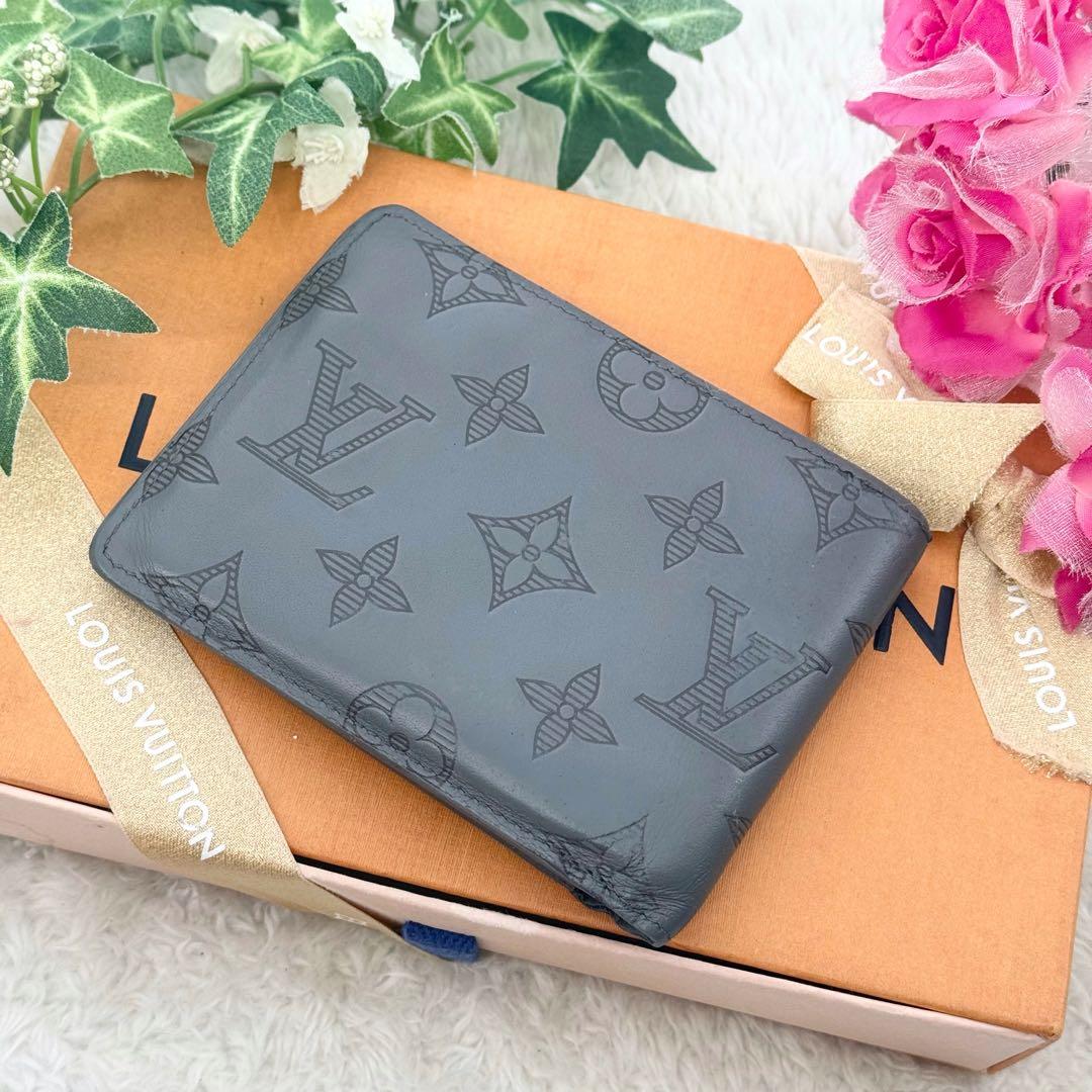 美品 IC内蔵✨ルイヴィトン モノグラム シャドウ ミュルティプル 二つ折り財布