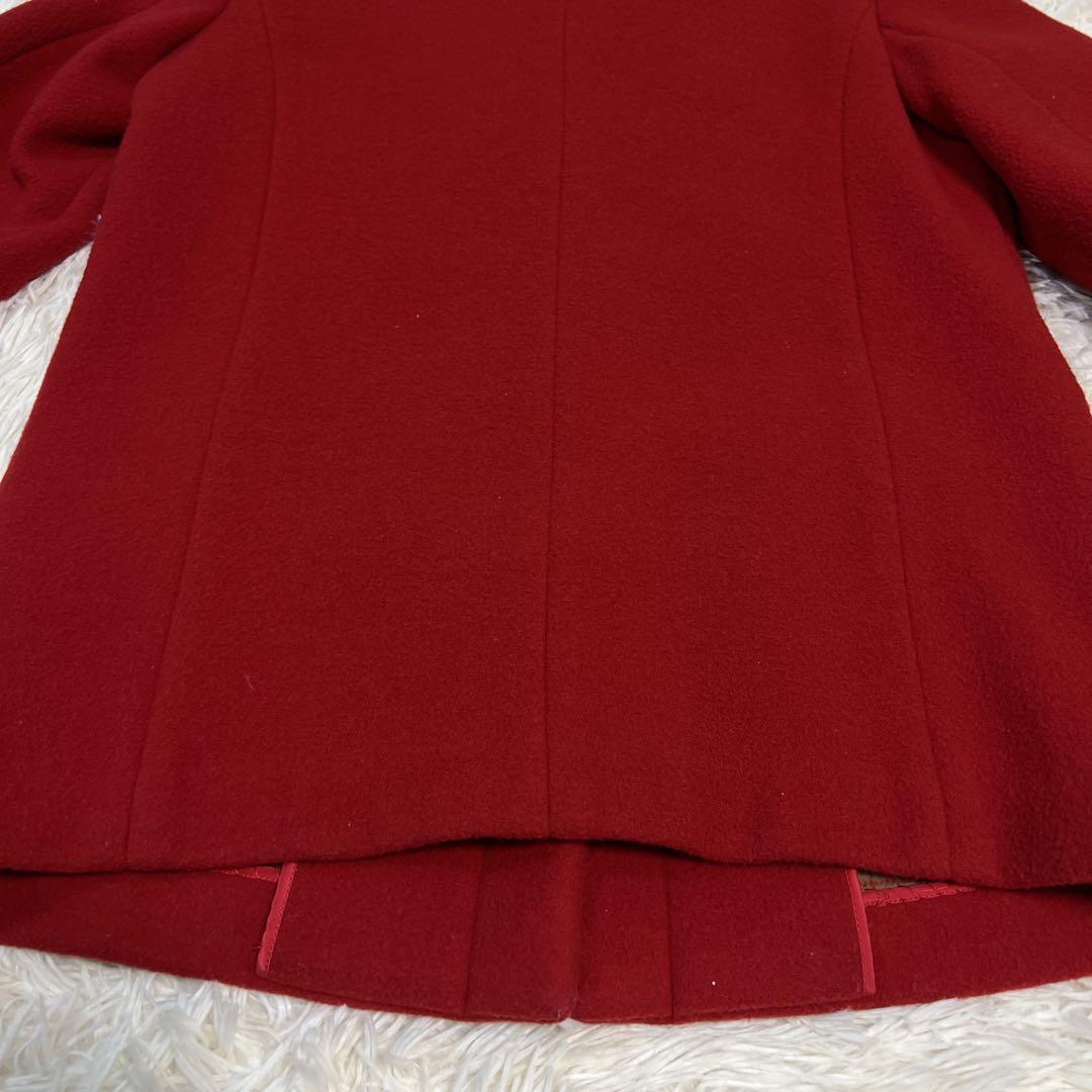 バーバリー ノバチェック ウール ダブルフェイス 赤レッド ジャケット シングル