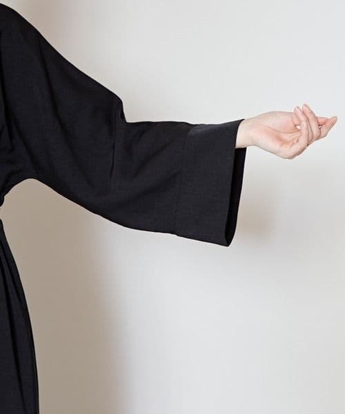 新品　カヤ　和の狭衣ワンピース　着物風　黒　二部式着物　着付け不要　紋付