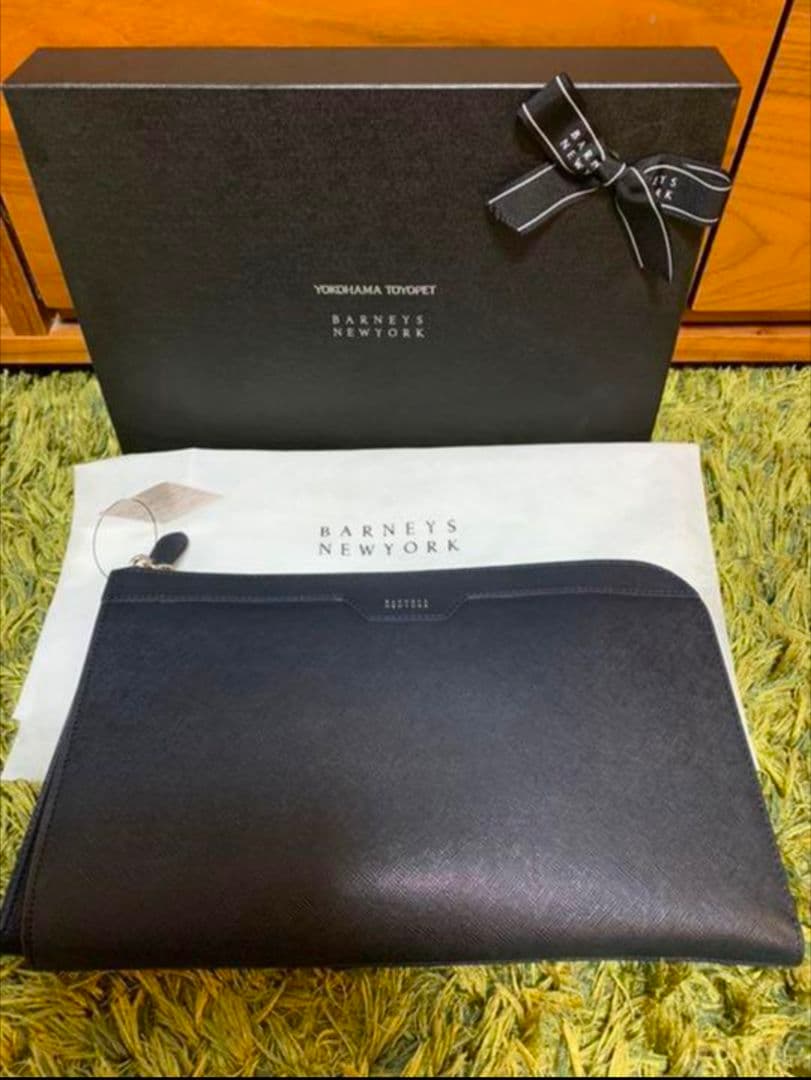 限定BARNEYS クラッチバッグ ネイビー系美品
