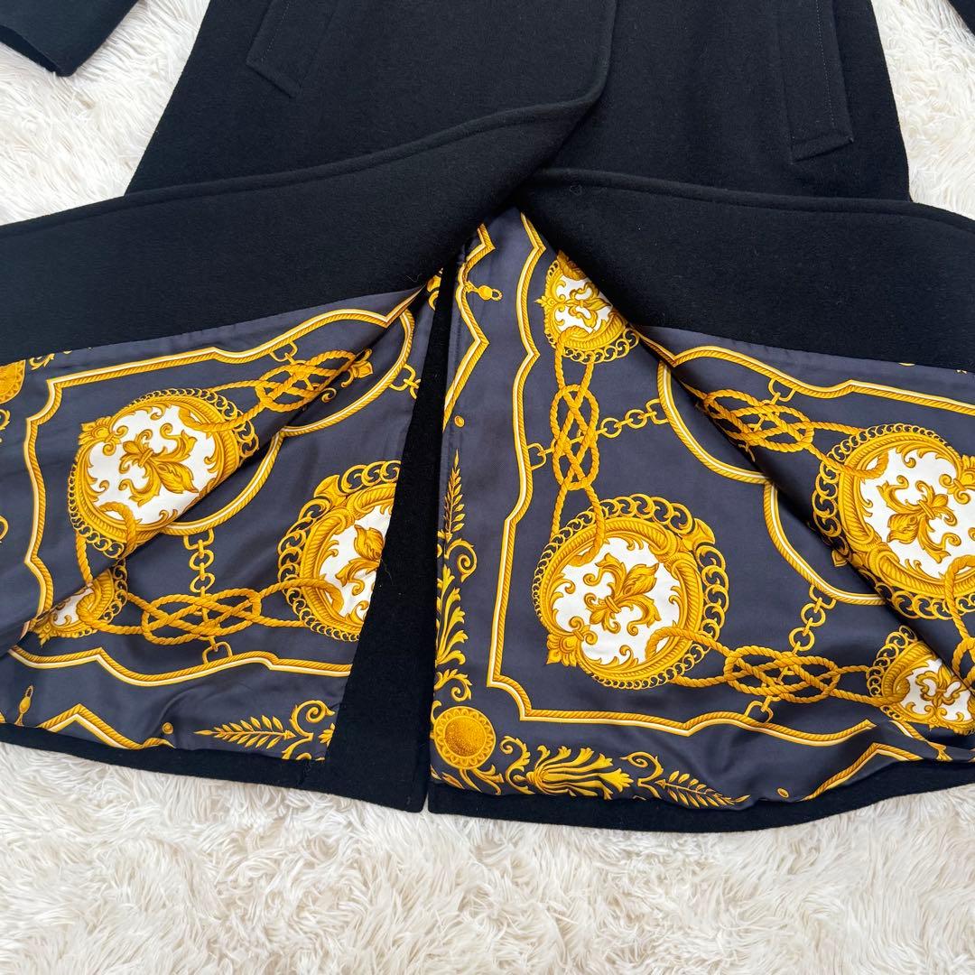 ワ*子様 HERNO ヘルノ チェスターコート ロング モヘア混 裏地スカーフ柄