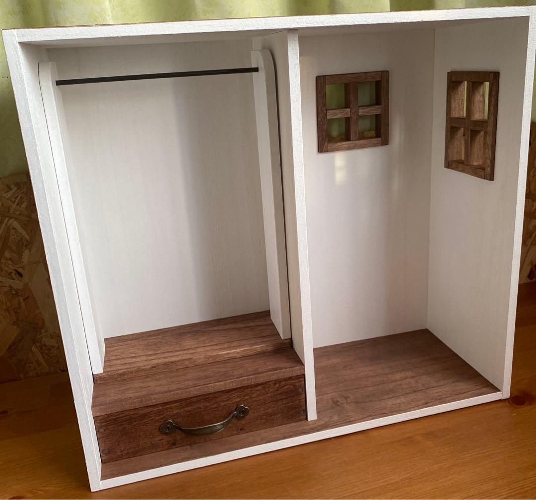 ❤︎おうち型人形用木製収納ケース　ネオブライス　アイシードール　ドールクローゼット