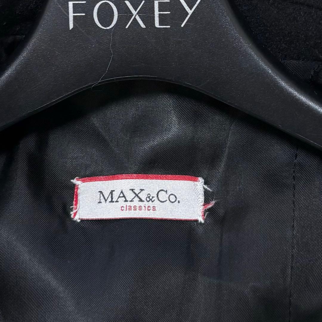 Max&Co 大きいサイズ　アンゴラ混ロングチェスターコート　ブラック　42