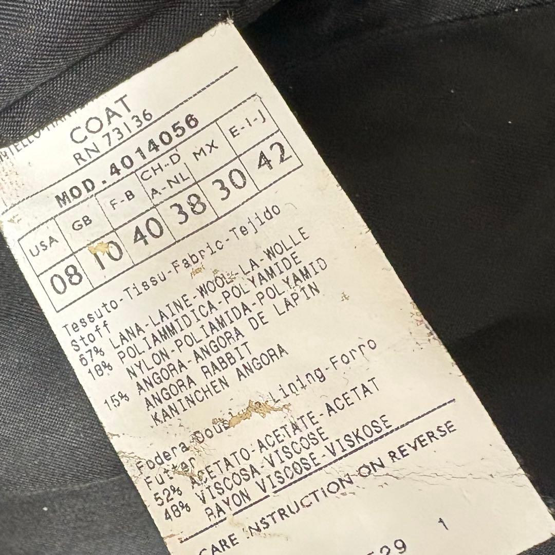 Max&Co 大きいサイズ　アンゴラ混ロングチェスターコート　ブラック　42