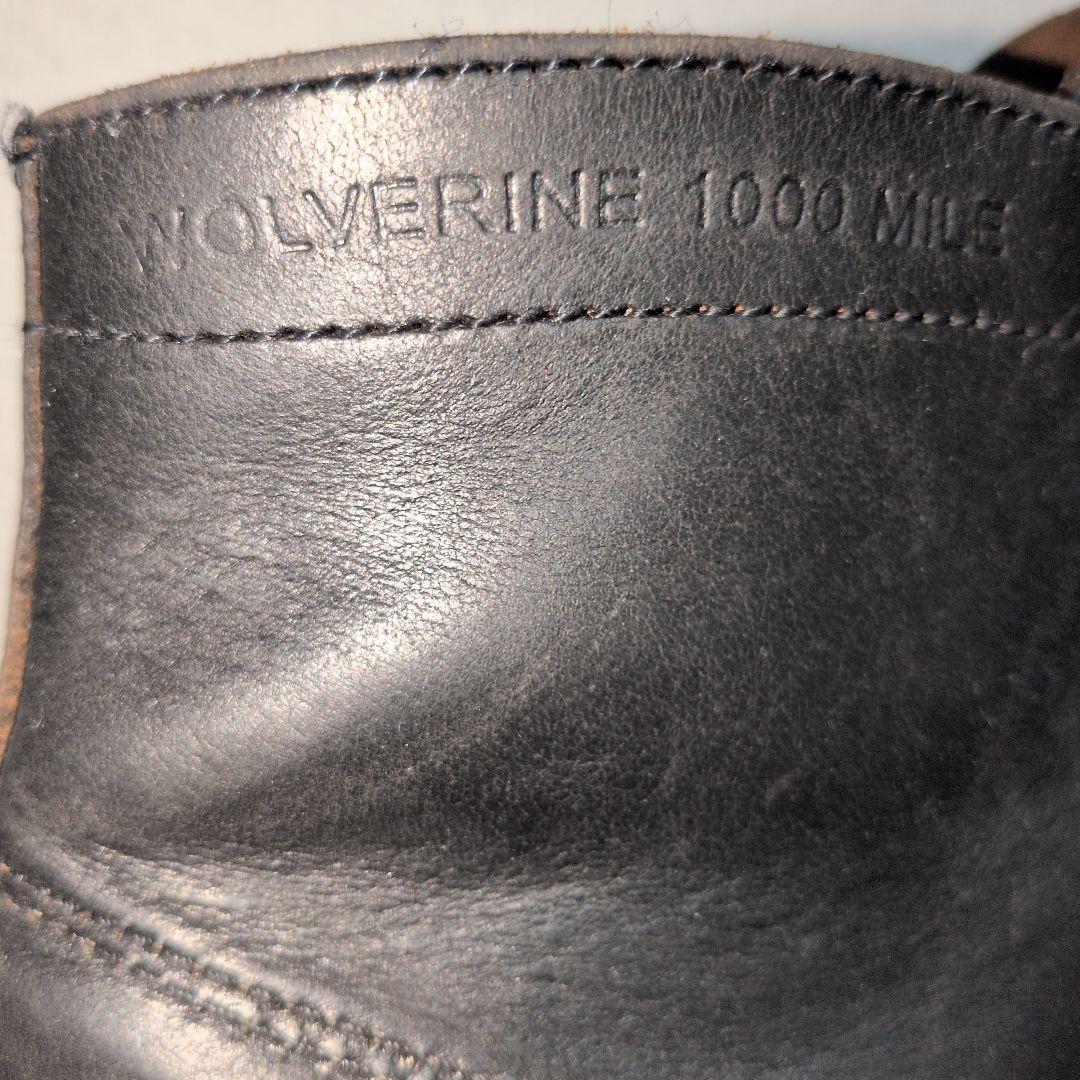 ウルヴァリン　1000マイルブーツ　ブラック　8D 27cm　茶芯　USA製