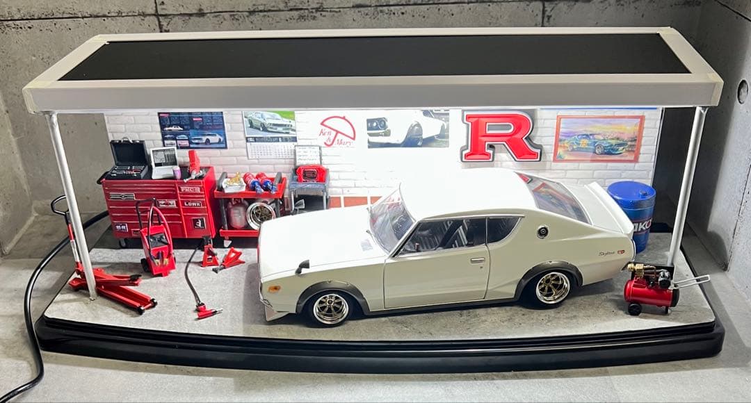 国産名車 1/24 スカイライン GT-R カスタム ガレージ ジオラマ 旧車
