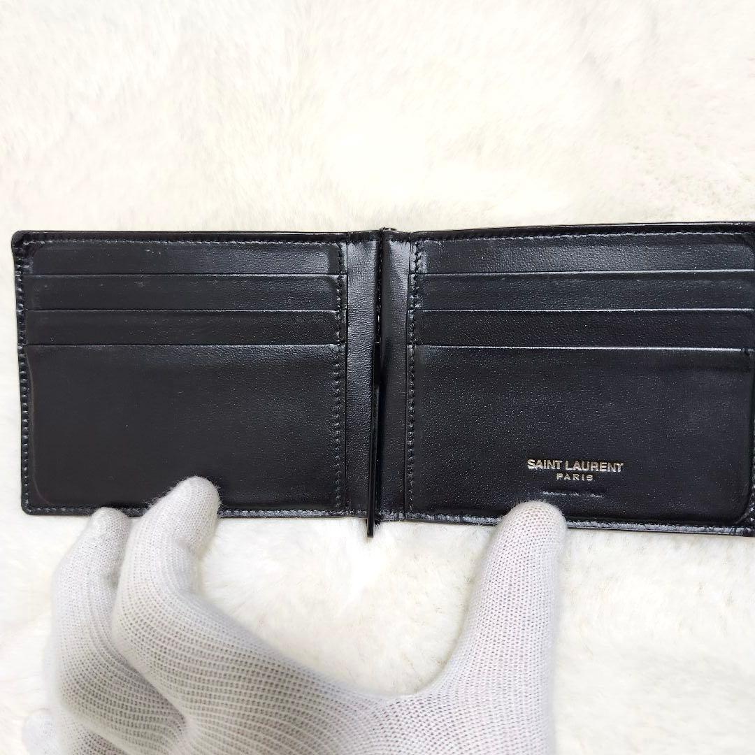 ✨極美品　付属品完備✨サンローラン　マネークリップ　YSL ロゴ　ブラック