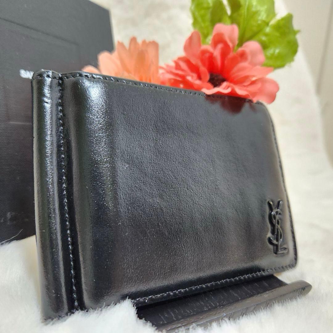 ✨極美品　付属品完備✨サンローラン　マネークリップ　YSL ロゴ　ブラック