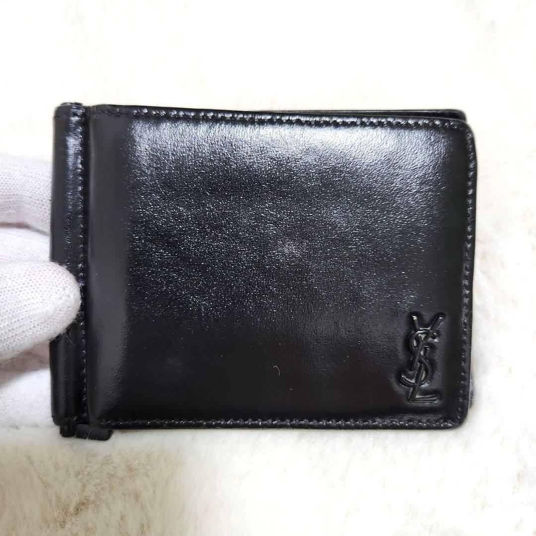 ✨極美品　付属品完備✨サンローラン　マネークリップ　YSL ロゴ　ブラック