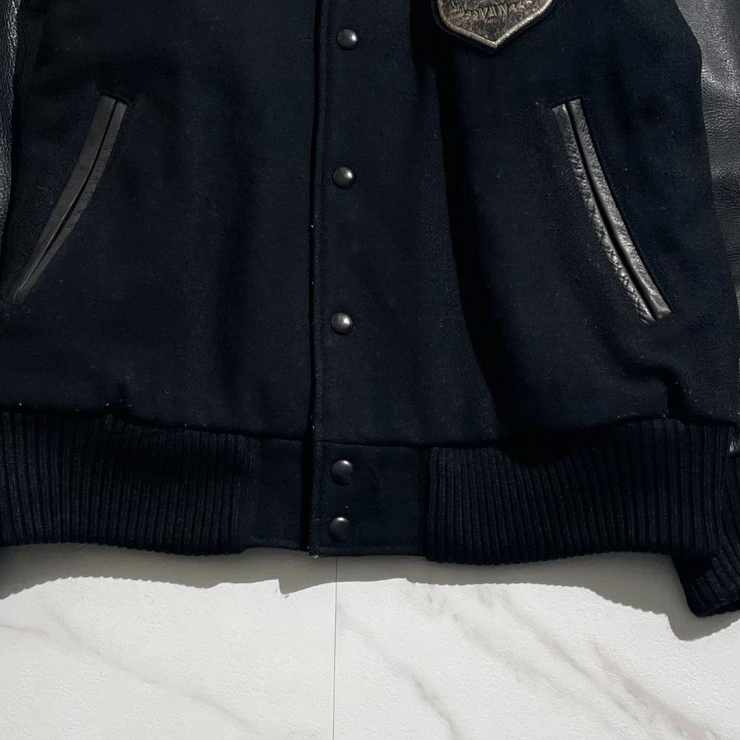相当/希少✨ VAN JACKET スタジャン アーチロゴ 黒 牛革 ワッペン
