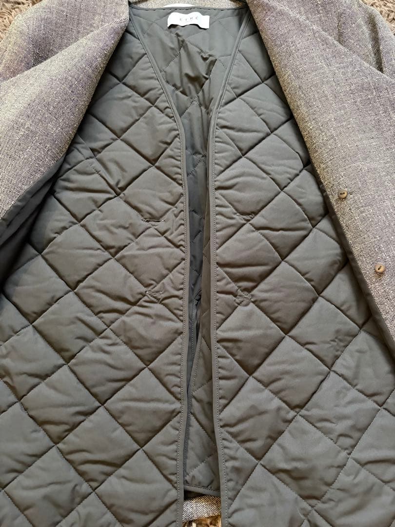 etretokyo ノーカラーキルティングライナーボクシージャケット Sサイズ