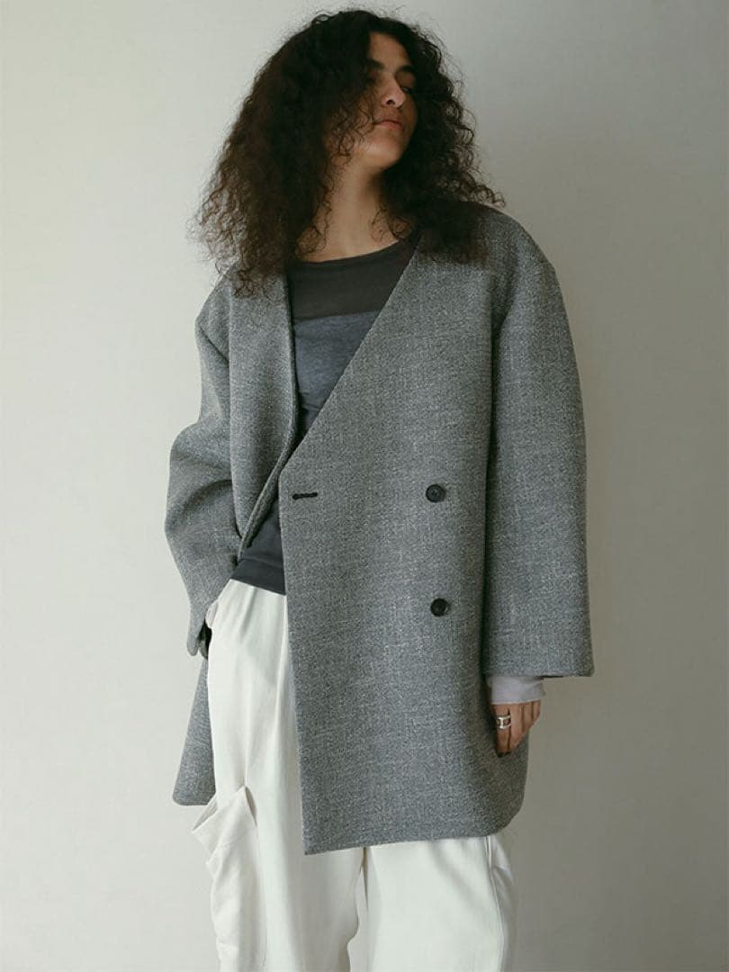 etretokyo ノーカラーキルティングライナーボクシージャケット Sサイズ