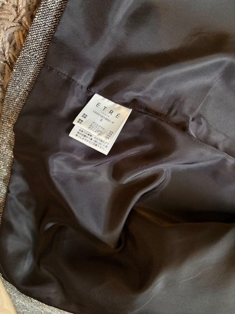 etretokyo ノーカラーキルティングライナーボクシージャケット Sサイズ