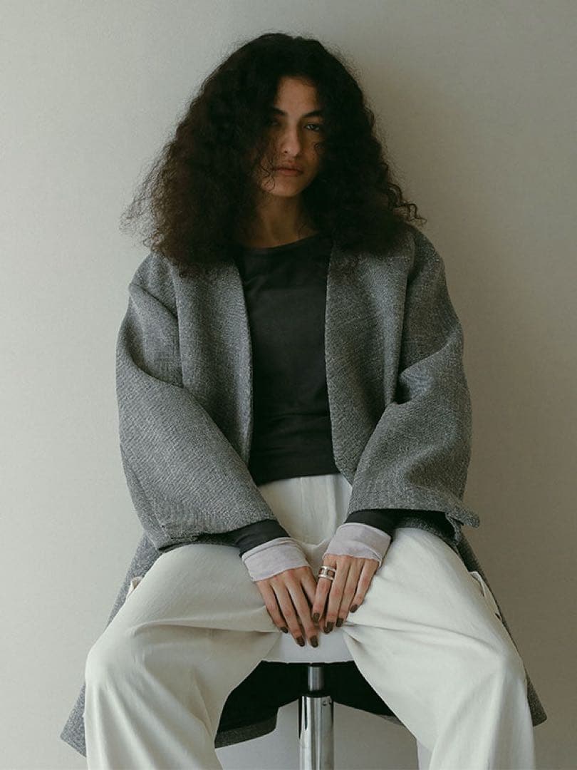 etretokyo ノーカラーキルティングライナーボクシージャケット Sサイズ