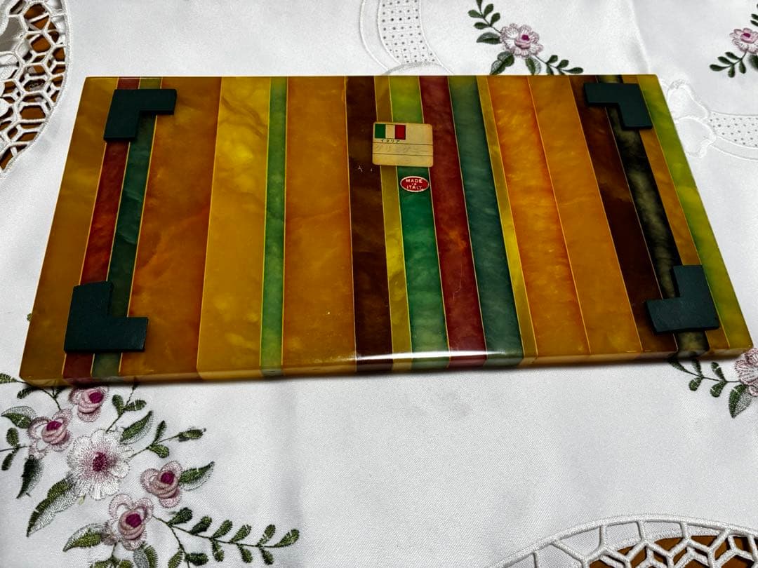 大理石イタリア製マルチカラー 置き型灰皿セット