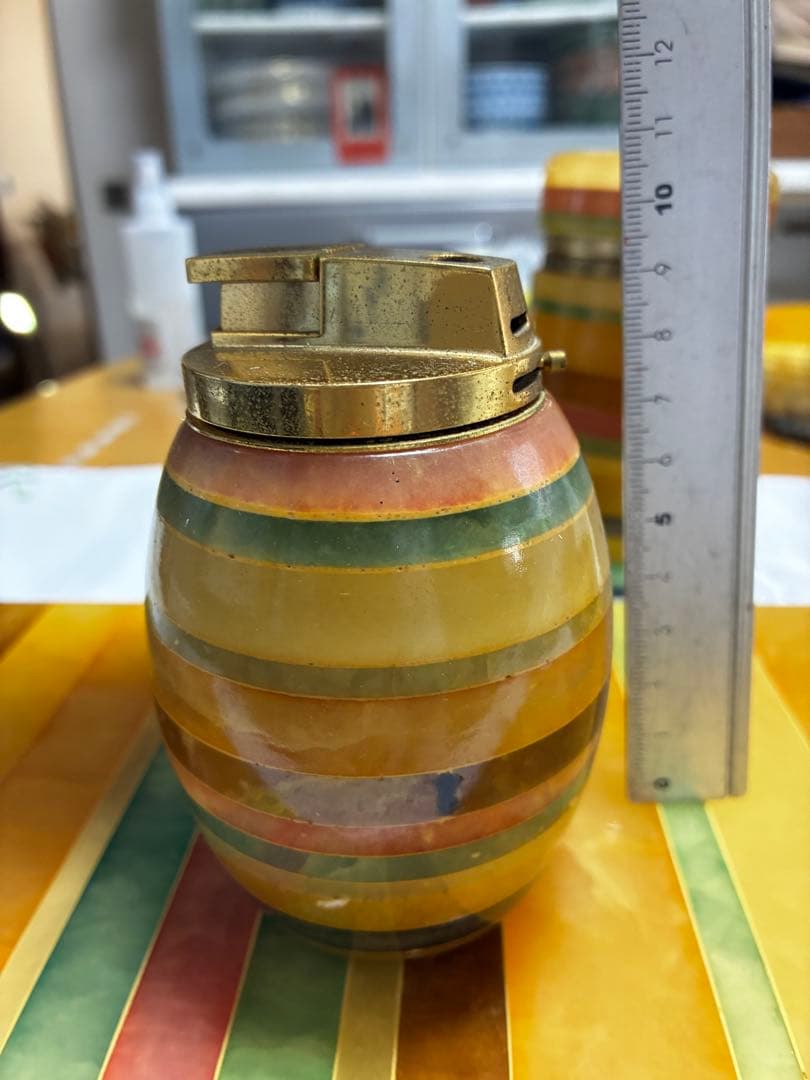 大理石イタリア製マルチカラー 置き型灰皿セット