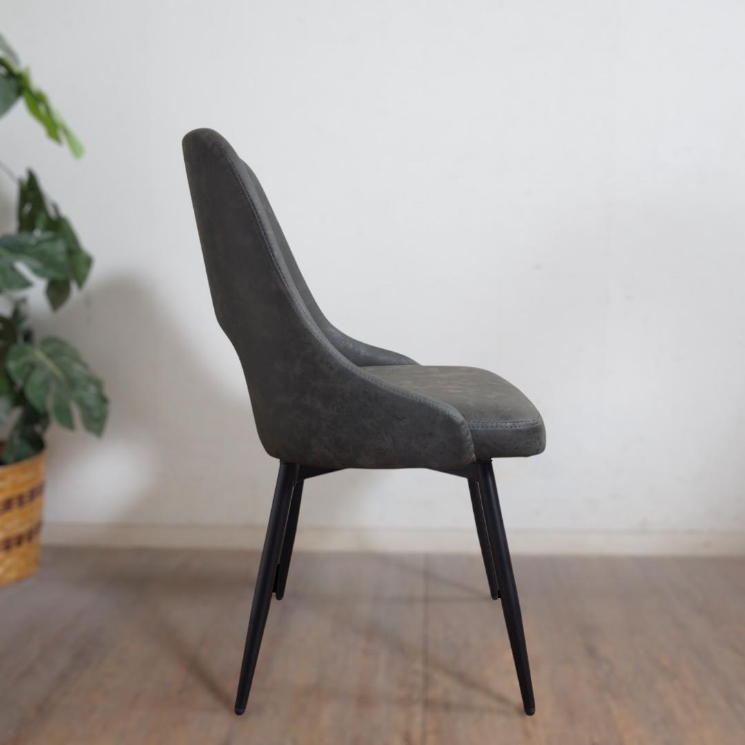 2脚セット【新品】360度回転式 ダイニングチェア ヴィンテージレザー調 モダン