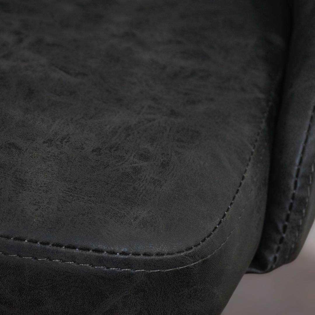 2脚セット【新品】360度回転式 ダイニングチェア ヴィンテージレザー調 モダン