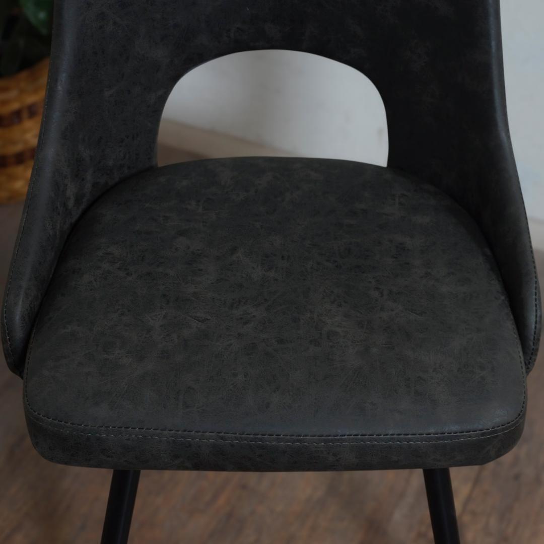 2脚セット【新品】360度回転式 ダイニングチェア ヴィンテージレザー調 モダン