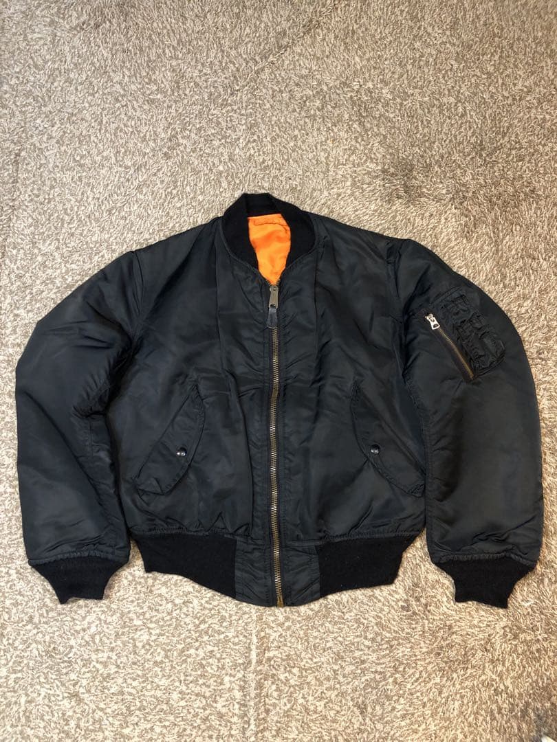 80s 90s USA製 ALPHA アルファ　MA−1 ブラック　M