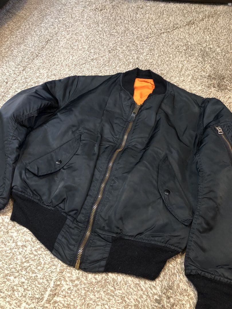 80s 90s USA製 ALPHA アルファ　MA−1 ブラック　M
