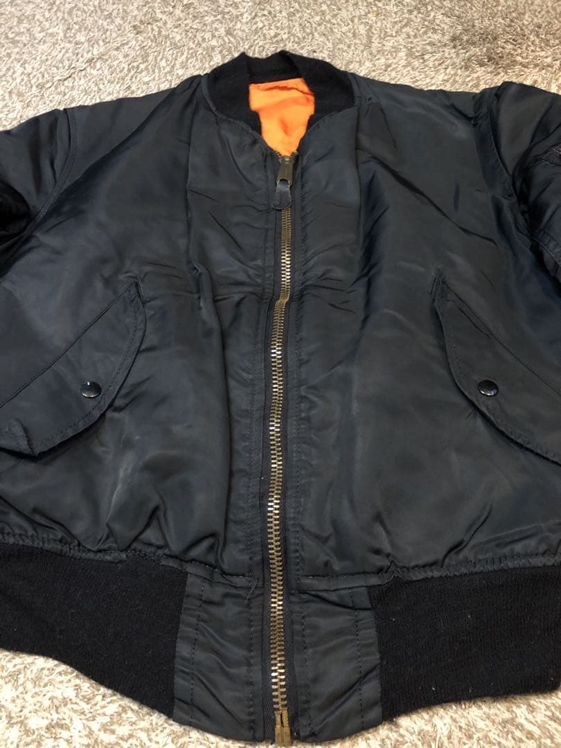 80s 90s USA製 ALPHA アルファ　MA−1 ブラック　M