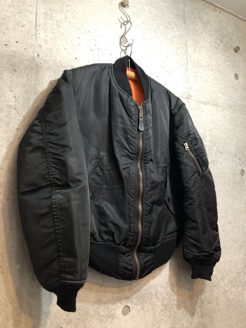 80s 90s USA製 ALPHA アルファ　MA−1 ブラック　M