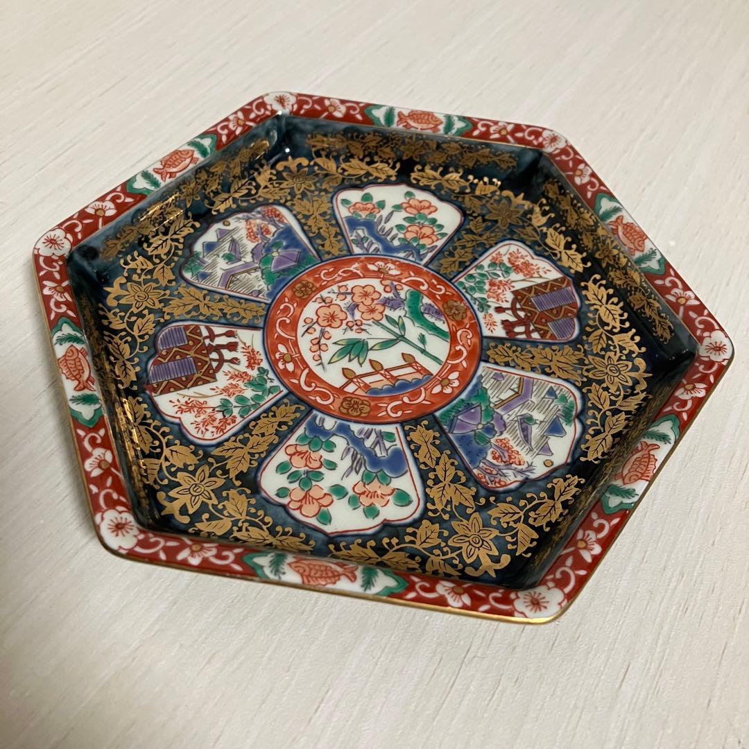 美品 林九郎窯 波佐見焼 六角小皿 5枚セット