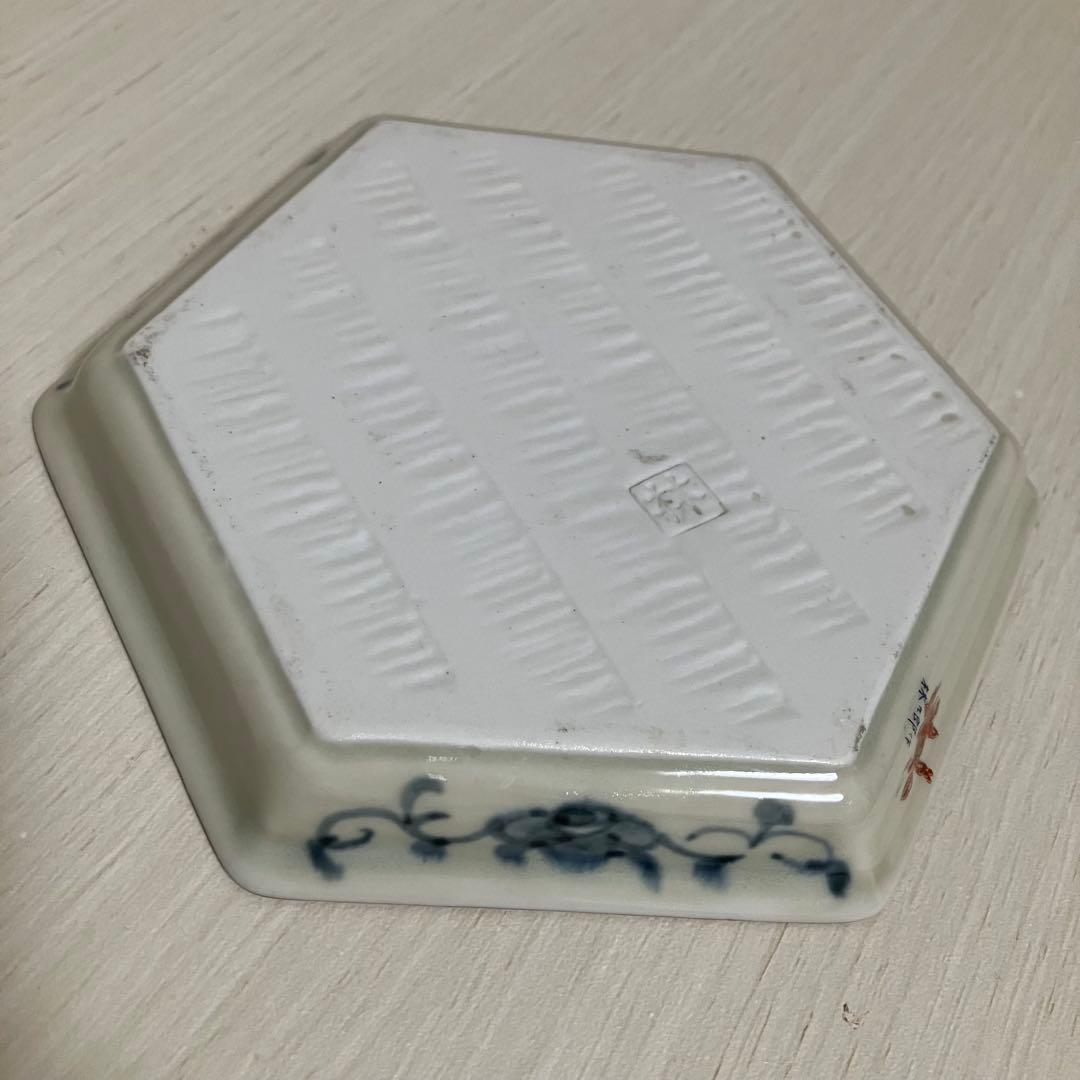 美品 林九郎窯 波佐見焼 六角小皿 5枚セット