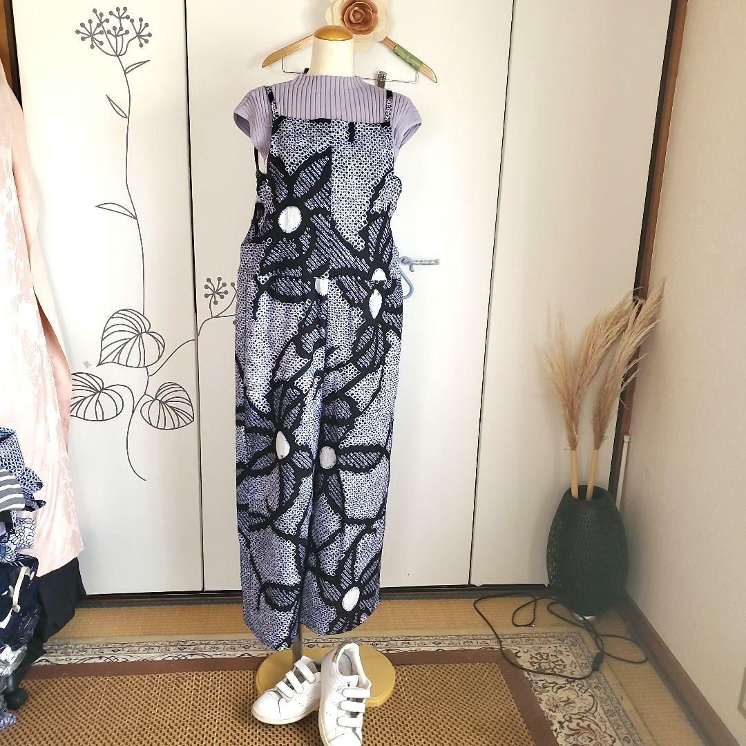 うめ　有松絞りリメイク、有松絞り浴衣よりサロペット、オールインワン