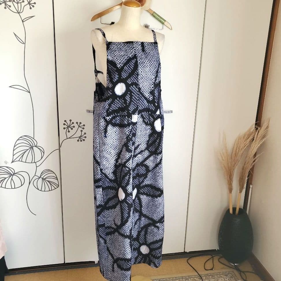 うめ　有松絞りリメイク、有松絞り浴衣よりサロペット、オールインワン