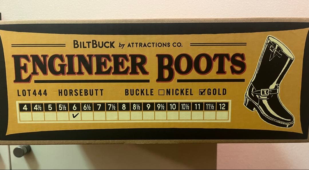 biltbuck エンジニア444 6D ゴールドバックル 24cm