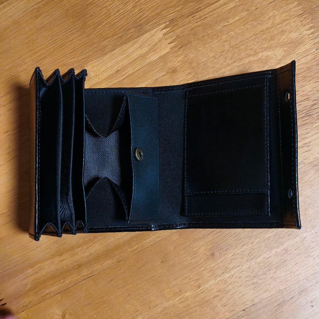エムピウ ミッレフォッリエ 同型 日本製 二つ折り財布 m+　ブラック