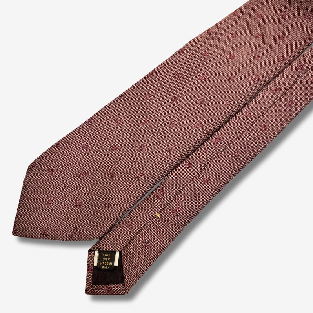 LOUIS VUITTON シルクネクタイ LVロゴ ドット柄 ピンク