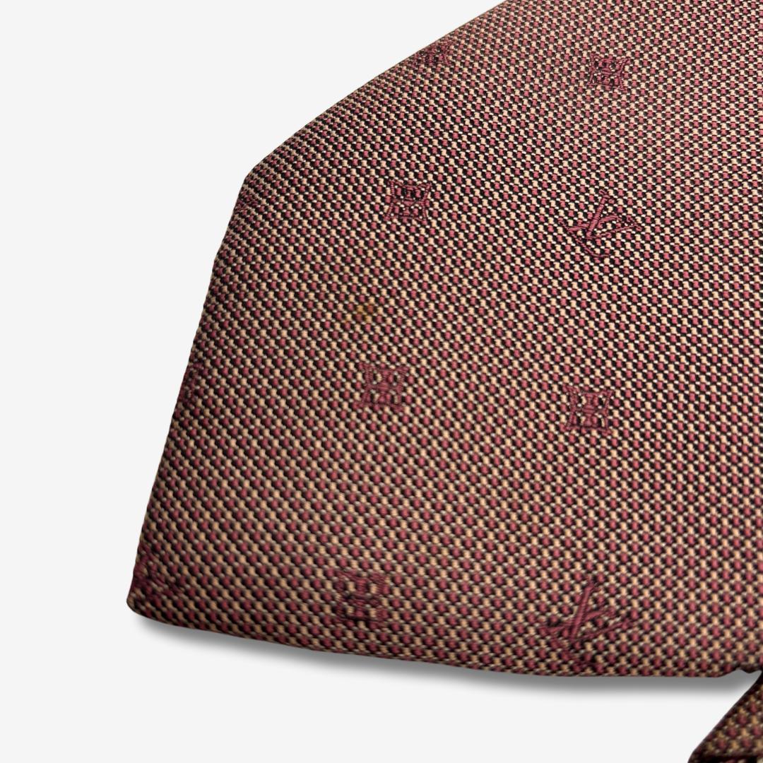 LOUIS VUITTON シルクネクタイ LVロゴ ドット柄 ピンク