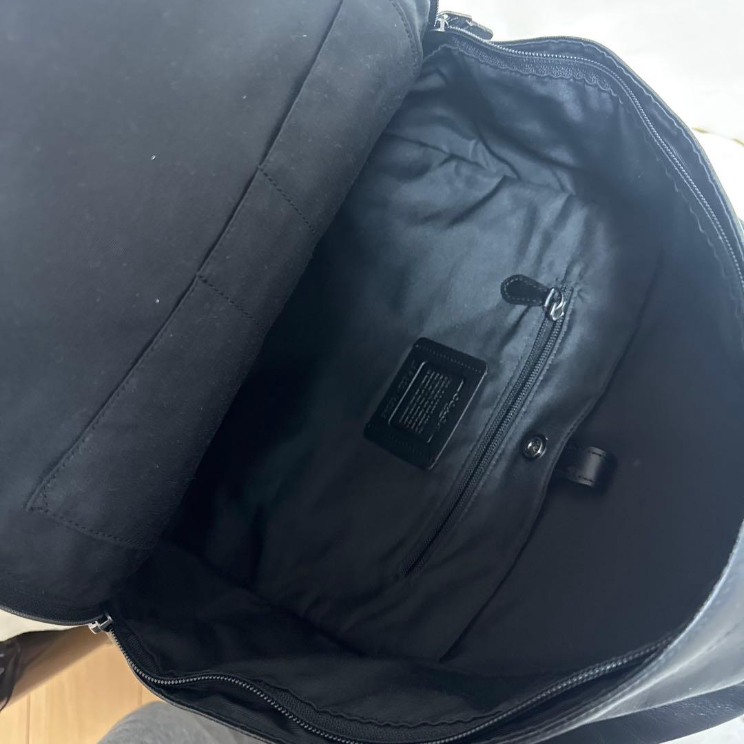 Coach ブラック レザーバックパック