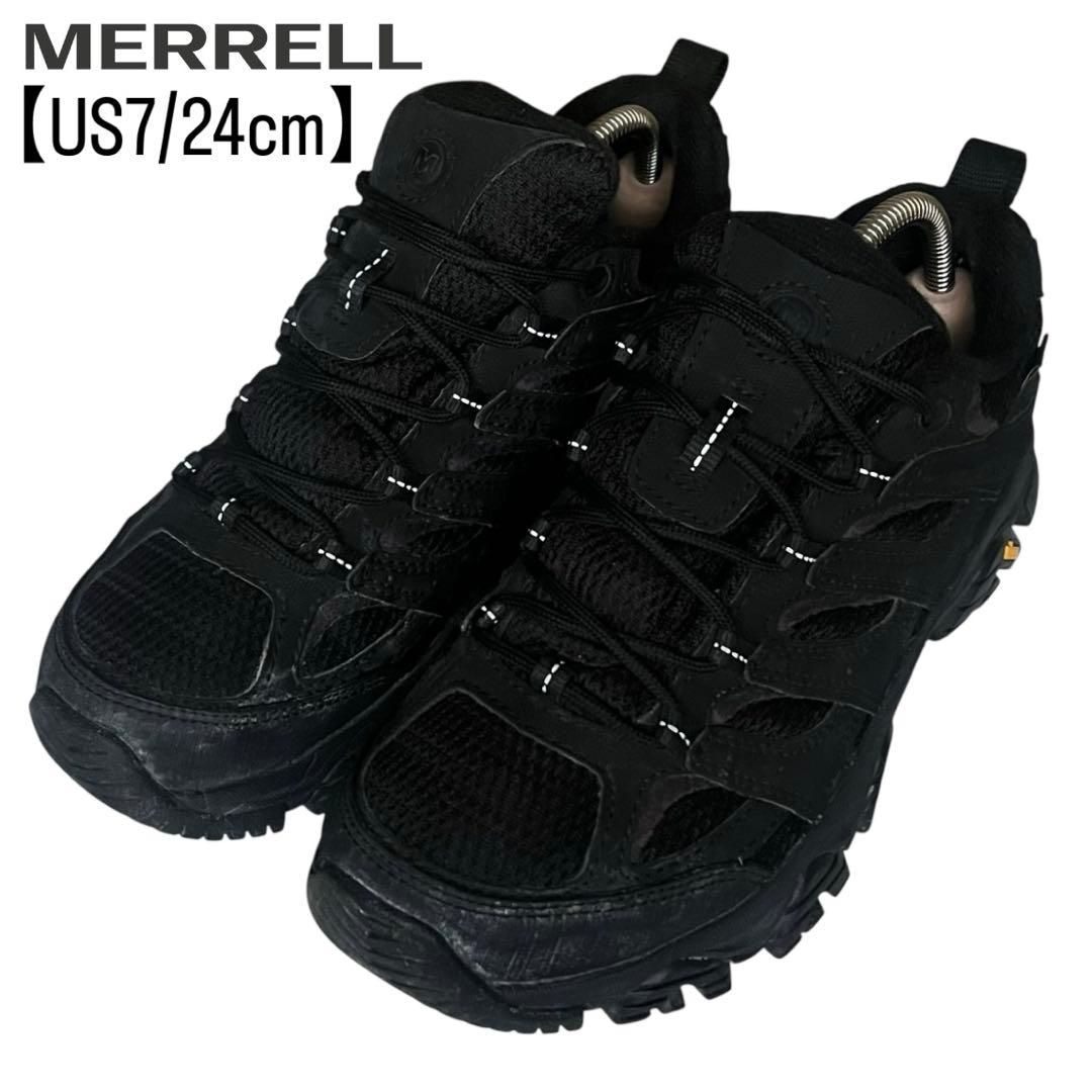 【美品】MERRELL 24 モアブ3 ゴアテックス vibram 厚底 黒