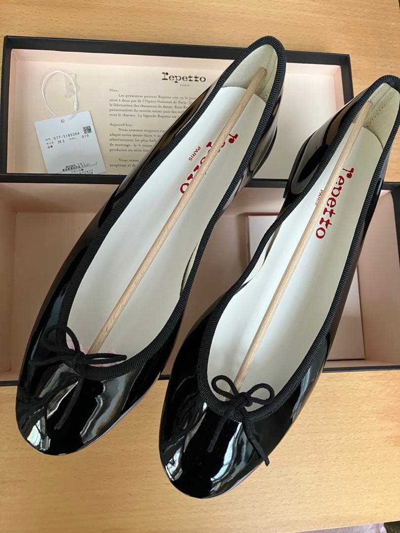 超美品　repetto ブラック バレエシューズ　38