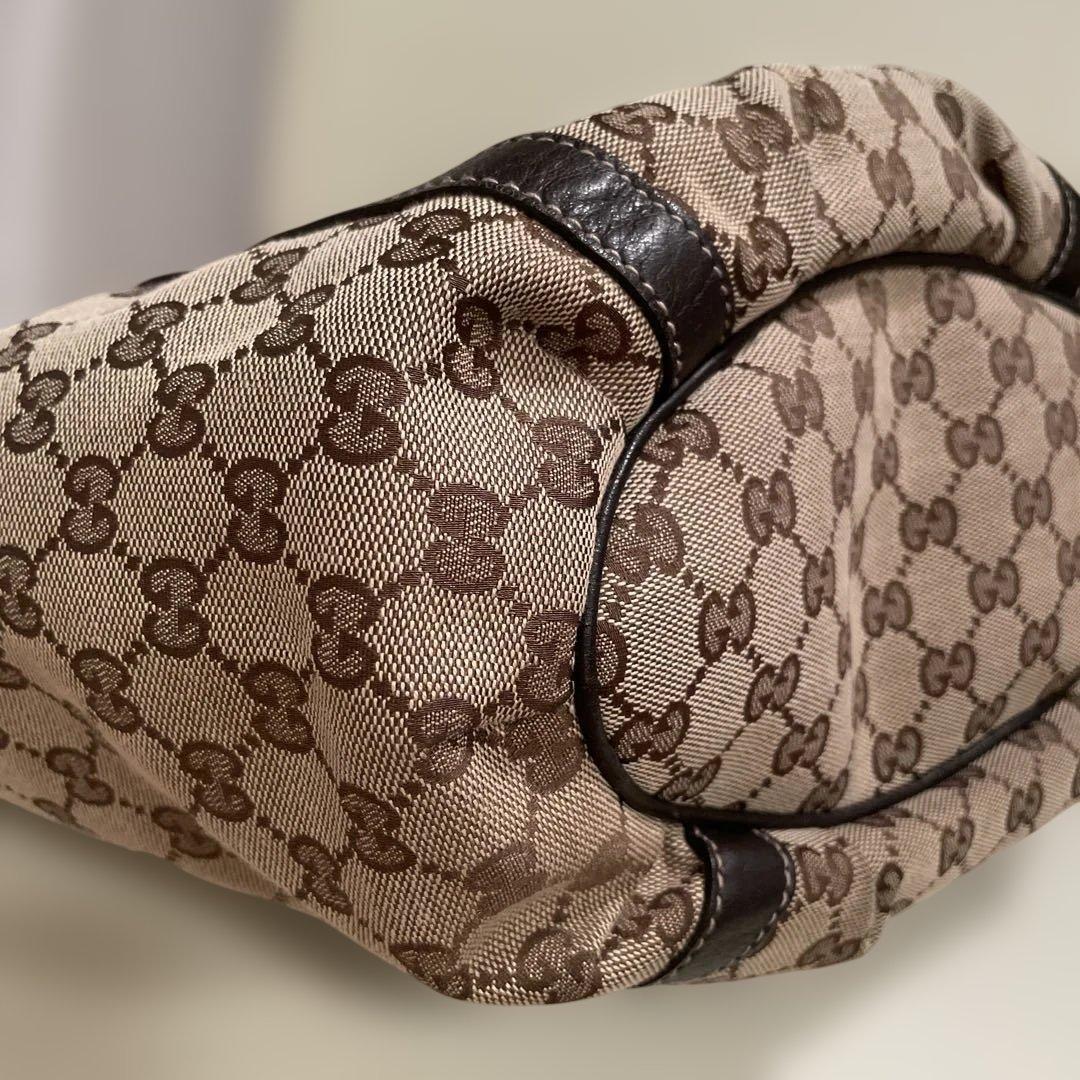 【極美品】Gucci トートバッグ GGキャンバス　ベージュ/ブラウン　アビー