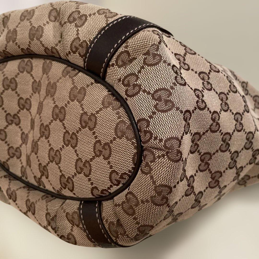 【極美品】Gucci トートバッグ GGキャンバス　ベージュ/ブラウン　アビー