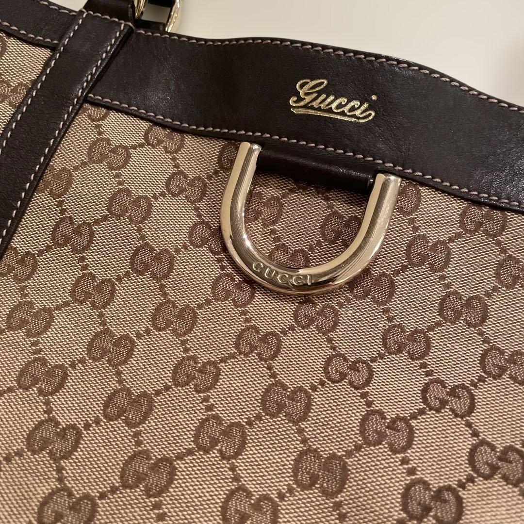 【極美品】Gucci トートバッグ GGキャンバス　ベージュ/ブラウン　アビー