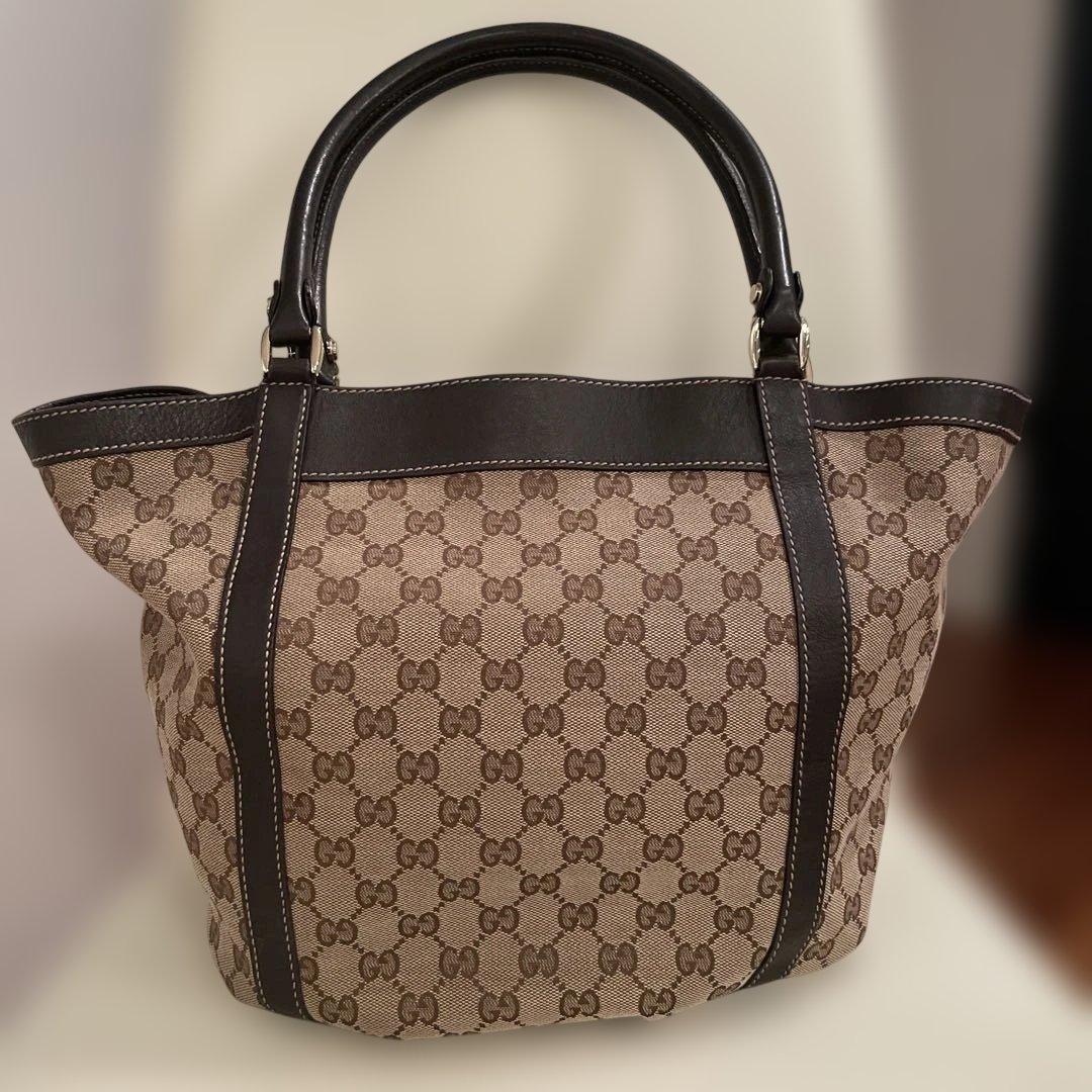 【極美品】Gucci トートバッグ GGキャンバス　ベージュ/ブラウン　アビー