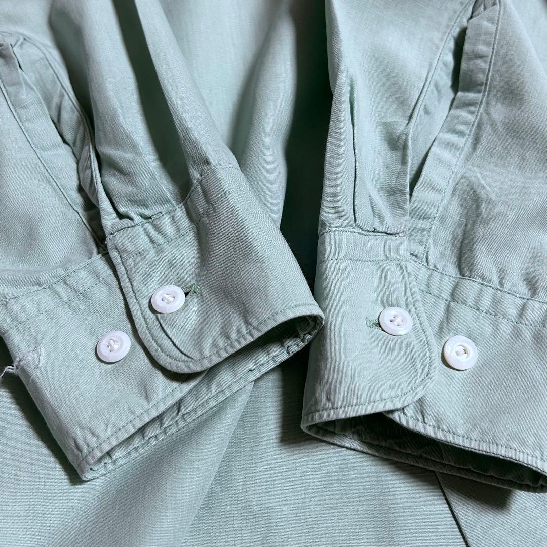 60s ボーリングシャツ　長袖　Elbeco L アイスブルー⑤