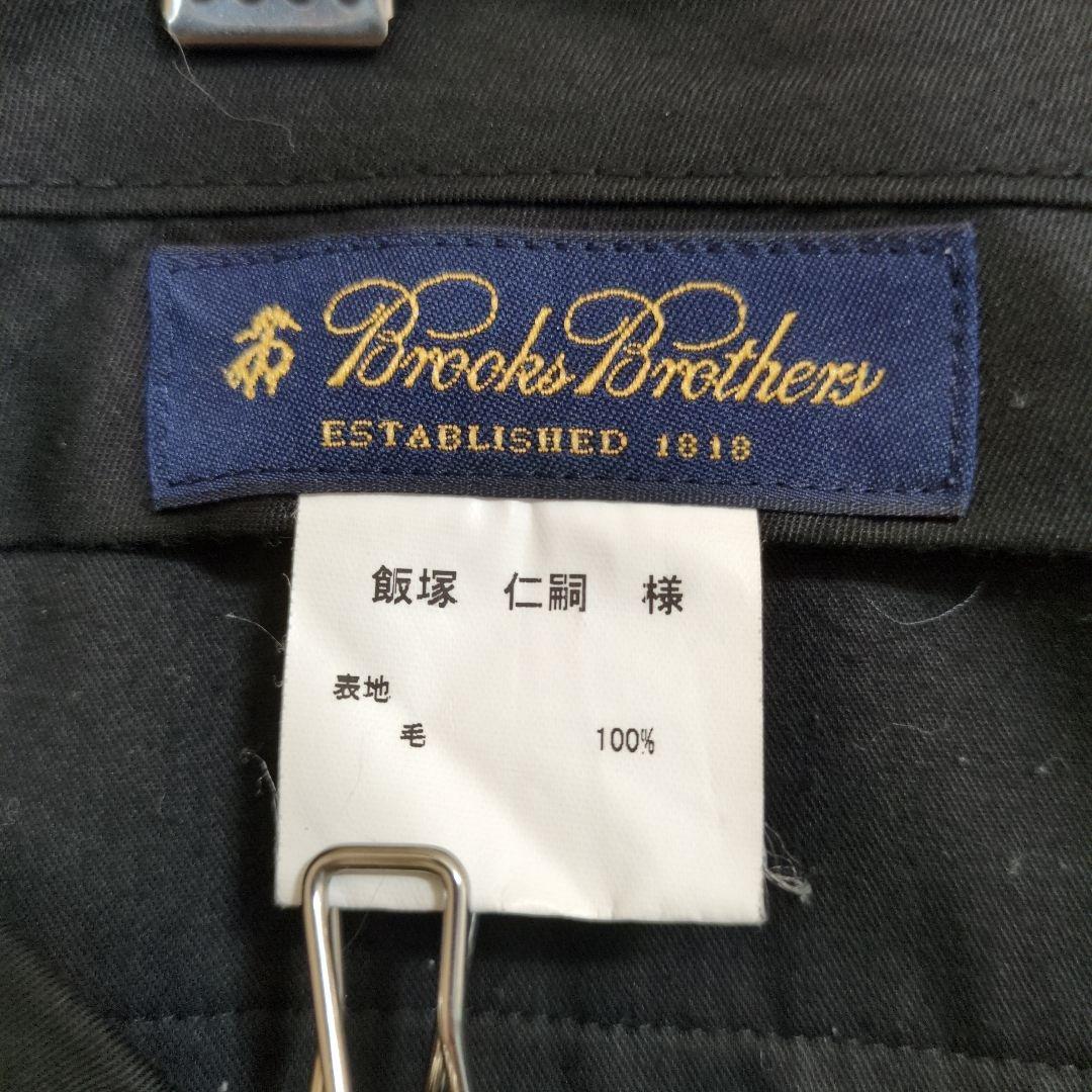ブルックスブラザーズ　オーダースーツ　セットアップ　黒　ストライプ　背抜き　L