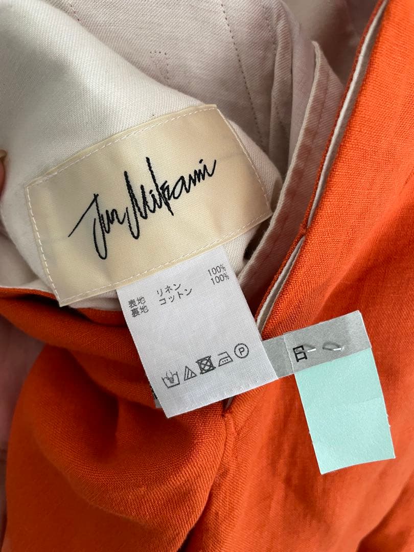 JUN MIKAMI リネンショートパンツ オレンジ