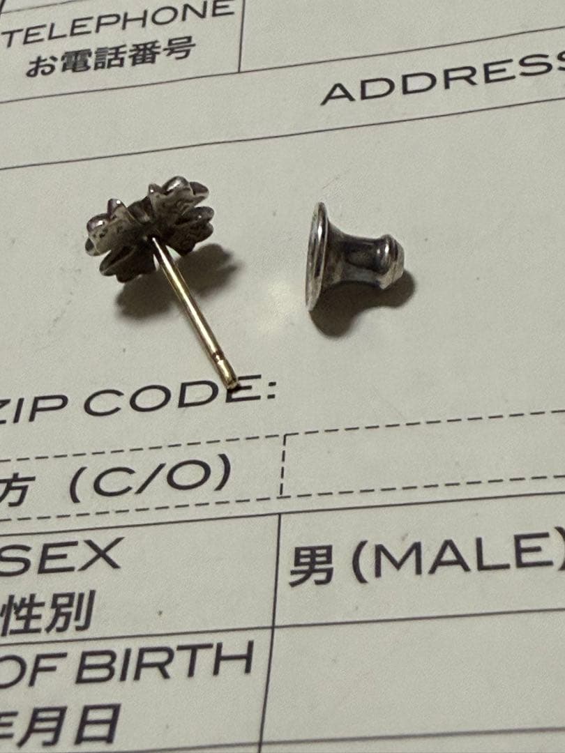 シルバー 花形 片耳用ピアス