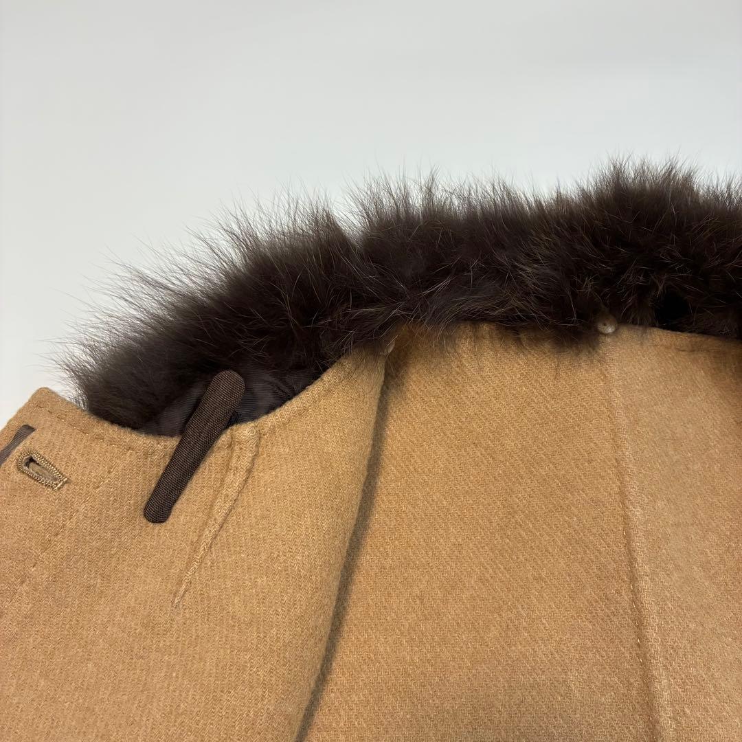 【美品】Ballsey カシミヤウール フォックスファー ポンチョ 高級 上質